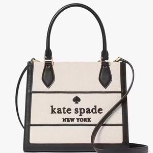 kate spade Black and Cream Canvas Logo Tote
